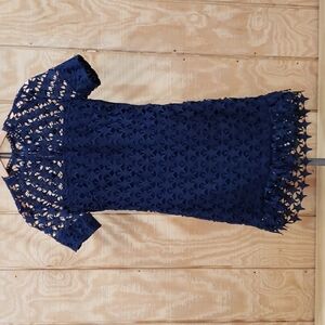 Sugarlips NEW Navy Star Embroidered Lace Dress Size XS